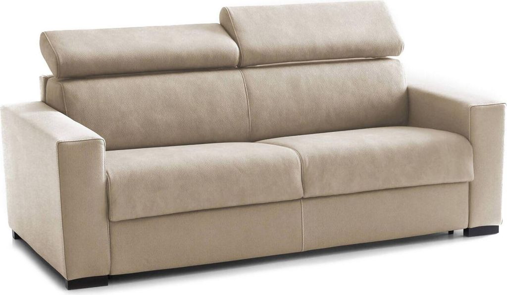 Schlafsofa Daaneb, Großes 2-Sitzer-Sofa, 100% Italy, Wohnzimmersofa mit drehbarer–ffnung, mit verstellbaren Kopfstützen und schlanken Armlehnen...