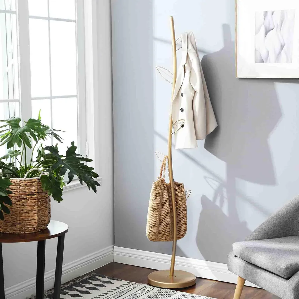 Porte-manteau doré en métal 5 pièces - Finition brillante premium