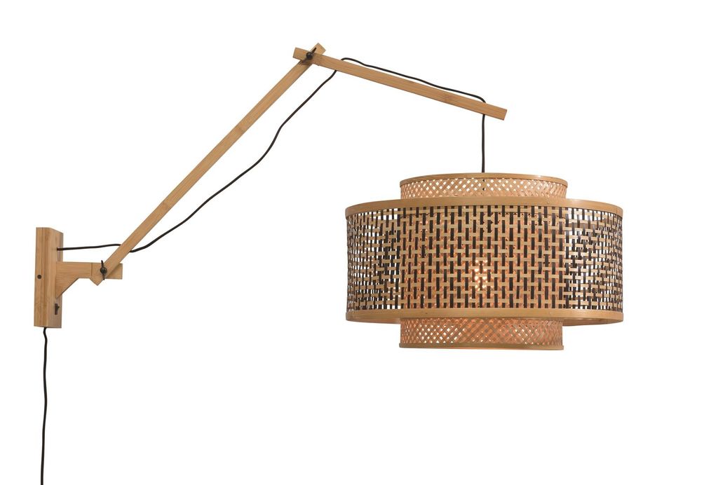 GOOD&MOJO - Wandlampe Bhutan - Bambus/Schwarz - 95x50x55cm