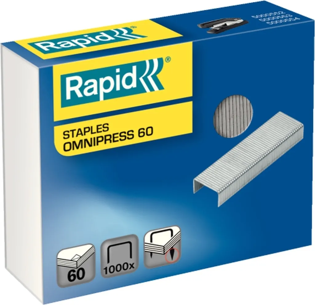 Rapid Omnipress 60 Staples | Punti per Cucitrici S60 1000 pz 26/8+
