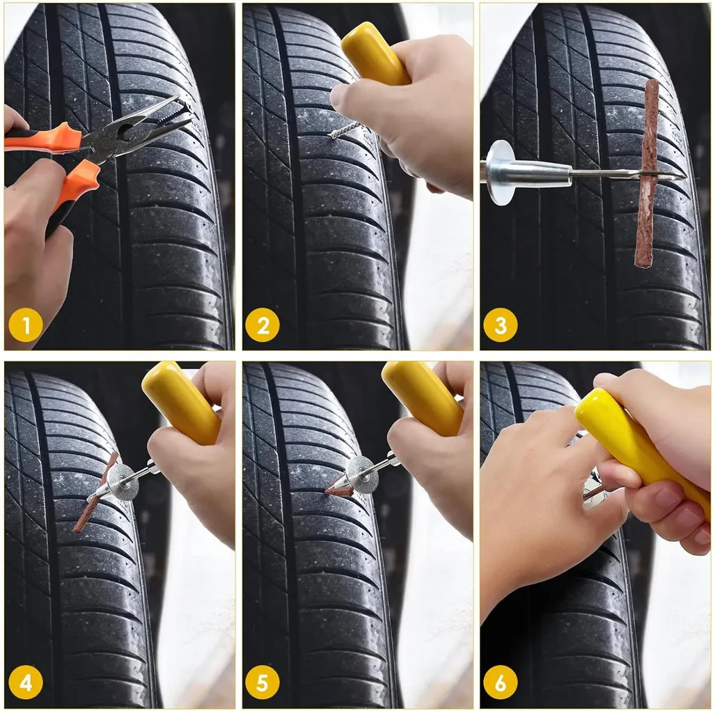 Réparation pneu pour voiture vélo et moto kit 100 pièces polyvalent