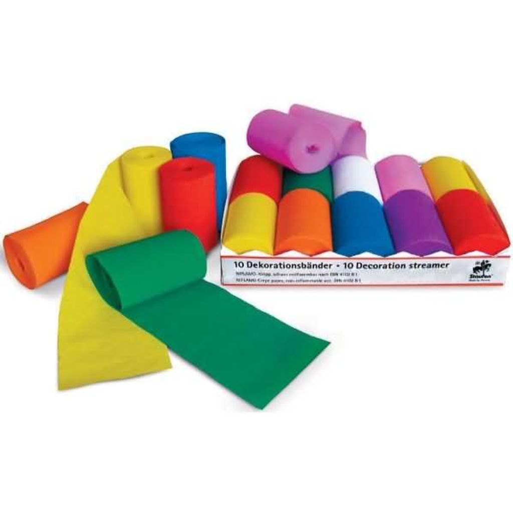 Werola Krepppapier Dekobänder farbsortiert 38 g/qm 10 Rollen