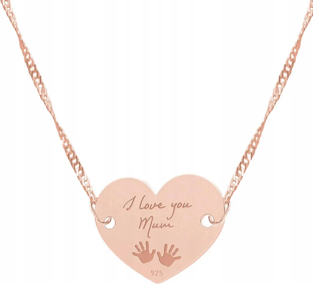 Collana Oro 925 Manine di Bambino | Il Simbolo del Cuore della Mamma