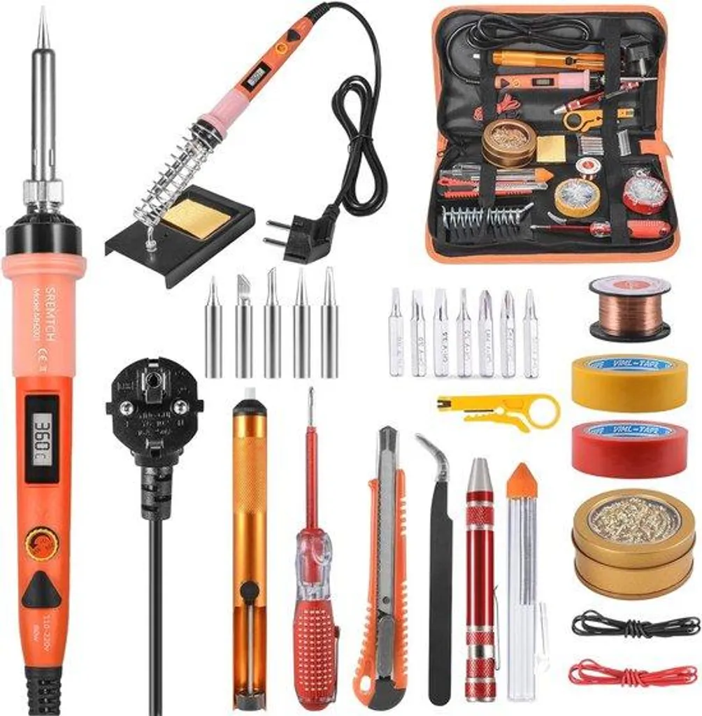 Kit fer à souder LCD 80W avec station de soudure 20 en 1 et accessoires