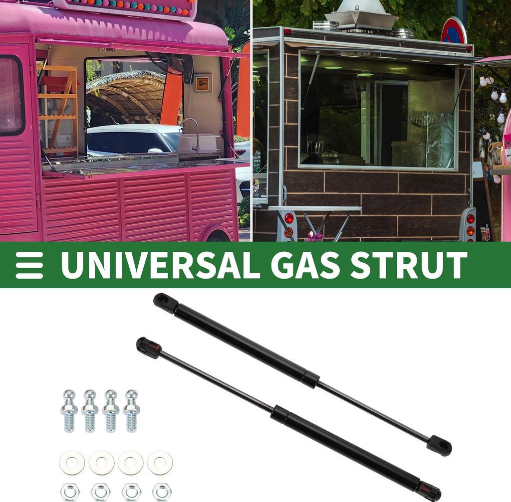 Universal Gasdruckfeder 135N Gasdruckdämpfer für Wohnmobil Bett Boot Bett Abdeckung Tür Gasfeder Schwarz 380mm