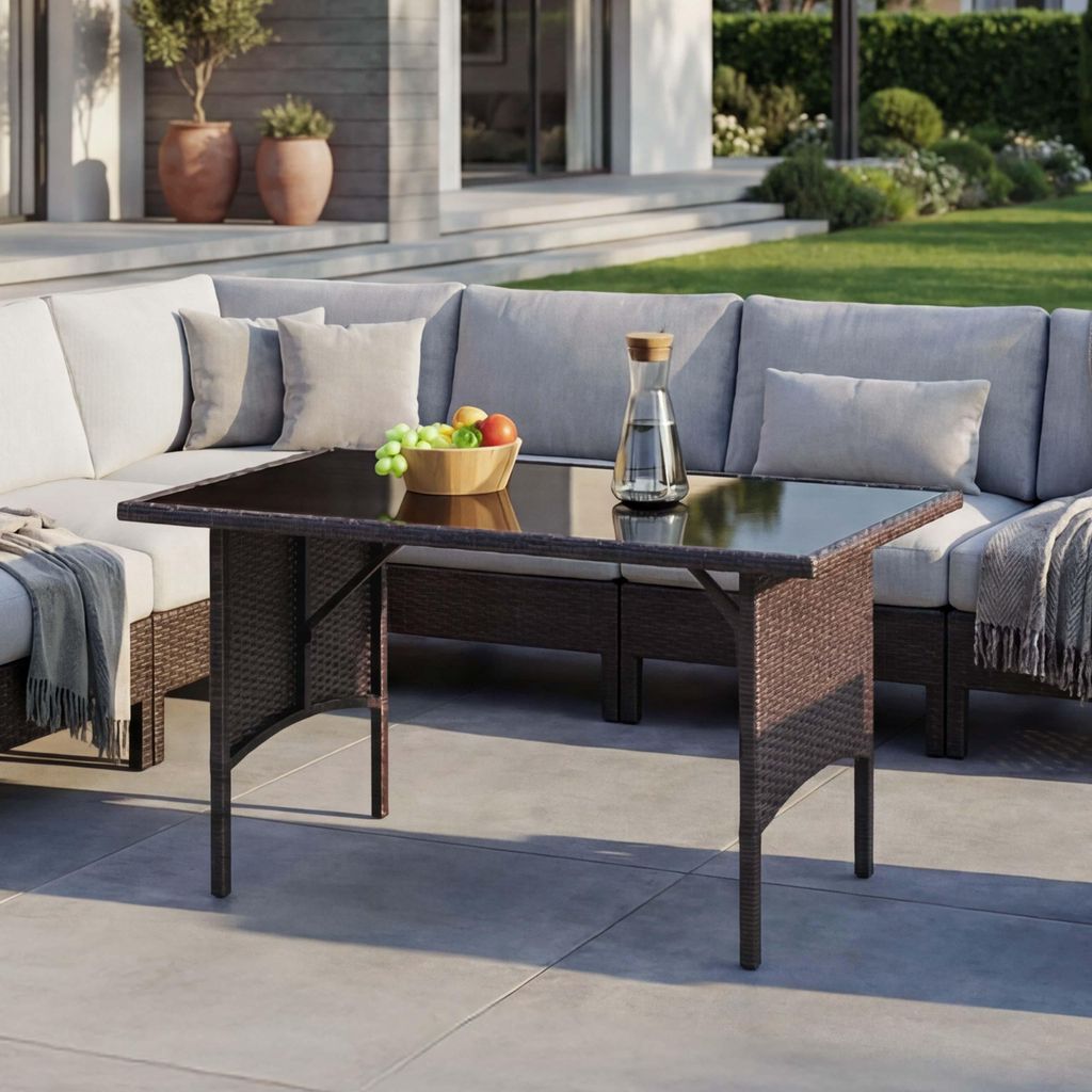 Poly-Rattan Esstisch HWC-G16, Esszimmertisch Gartentisch Produktbild 