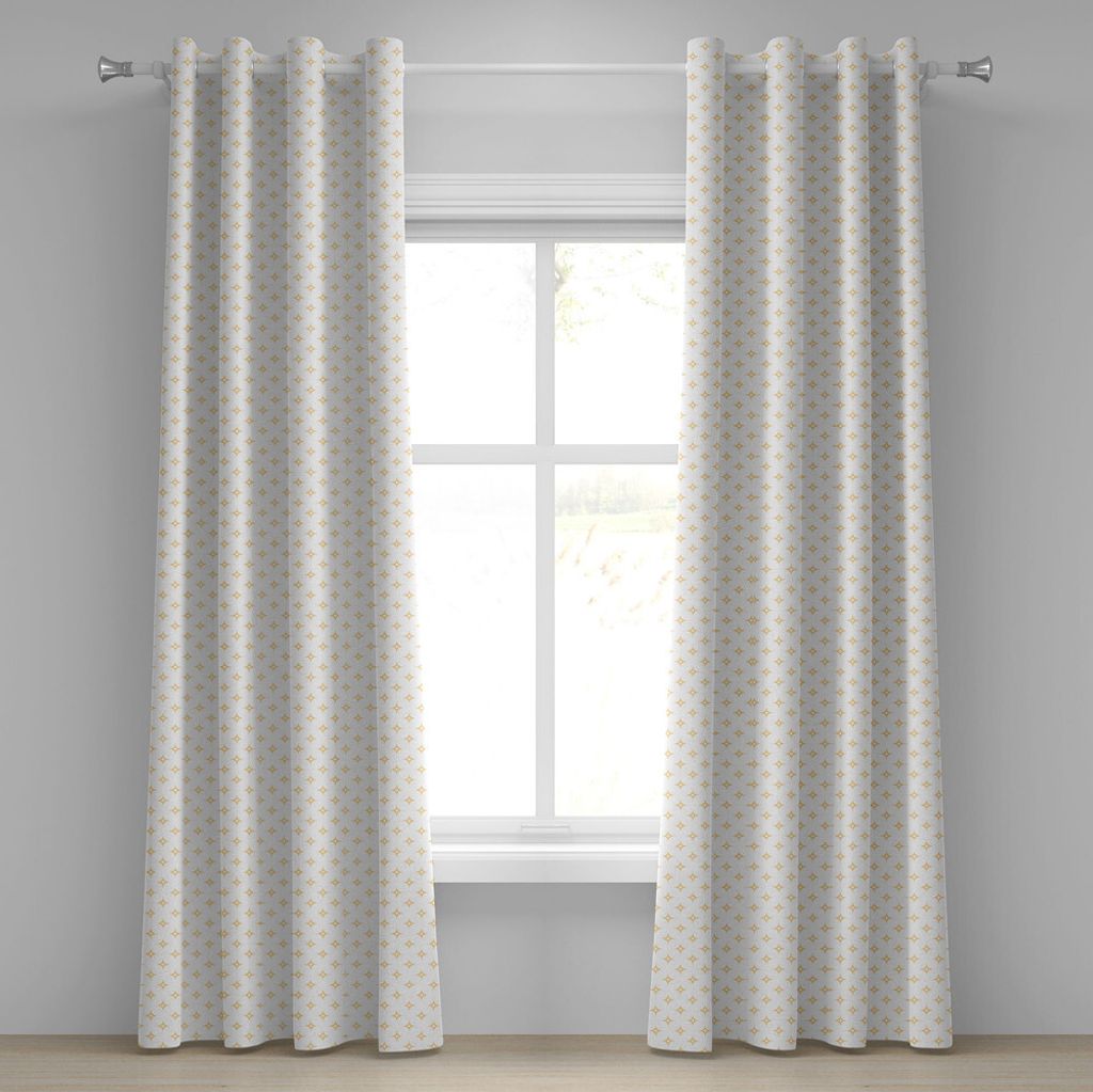 ABAKUHAUS Modern Ösenvorhang, Diamant wie kleine Sterne Muster für Home Office Contemporary Artprint, Dekorative 2-Panel-Fenstervorhänge, 280 cm...