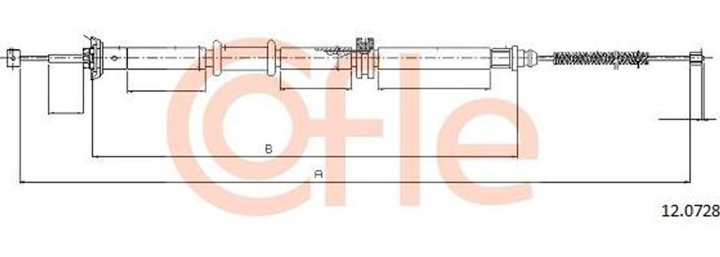 COFLE 12.0728 Seilzug, Handbremse OE 51785644 kompatibel mit Linea