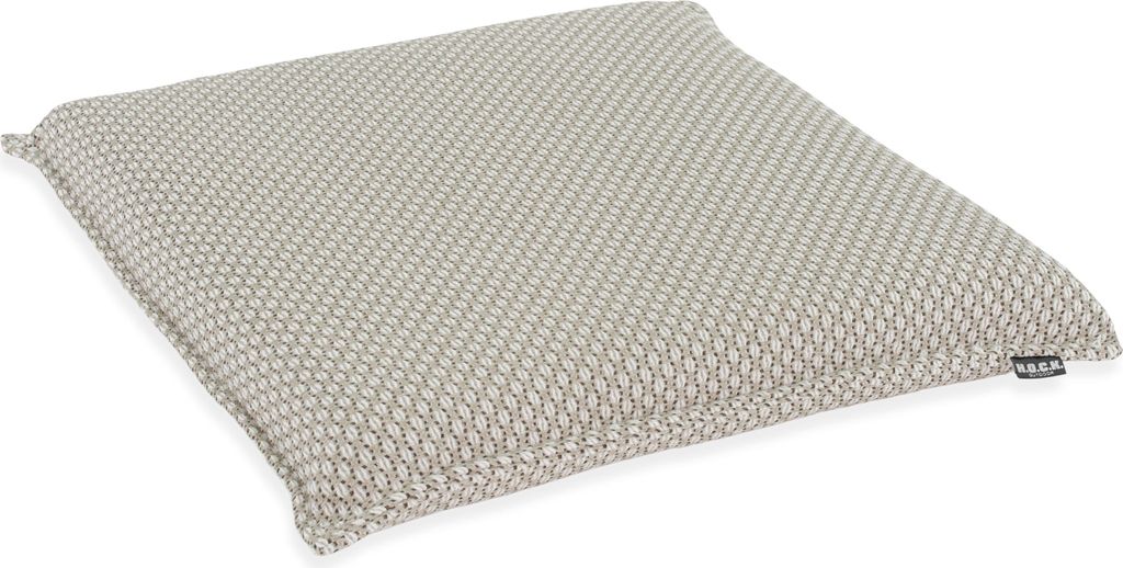 H.O.C.K. Linocea Outdoor Sitzkissen 45x45x6cm natur beige mit Biese col. 404519