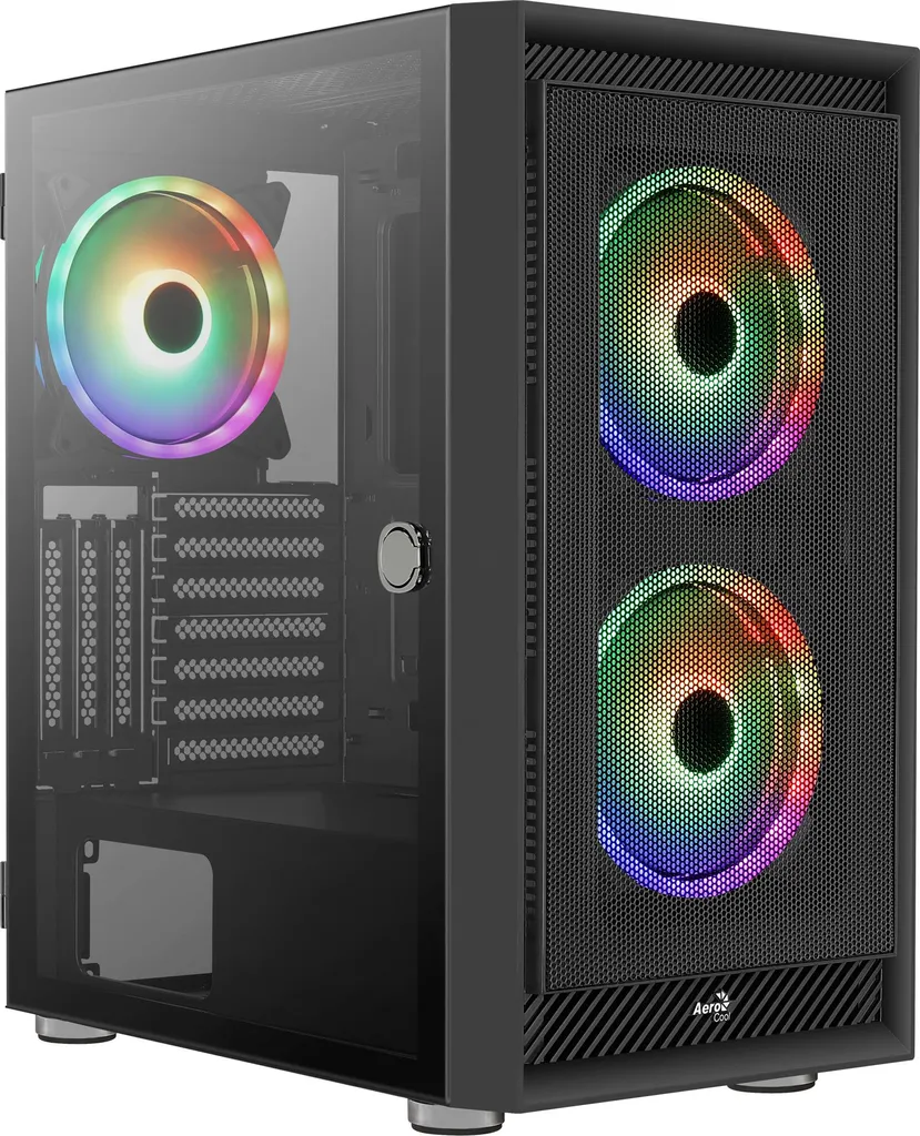 AeroCool Graphite V3 Case Gaming: 3 Ventole 14cm ARGB e Airflow Top - 3