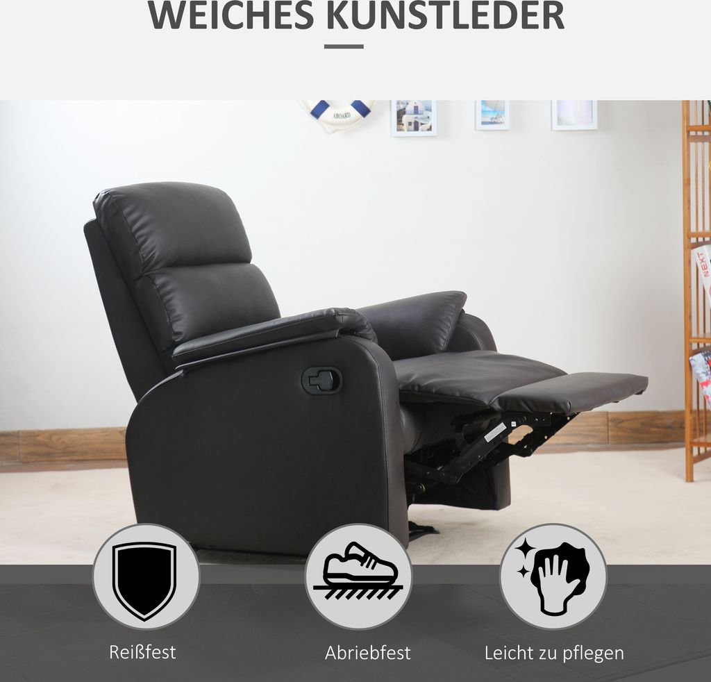 HOMCOM Relaxsessel Fernsehsessel Couch-Sessel Liegesessel Produktbild 7