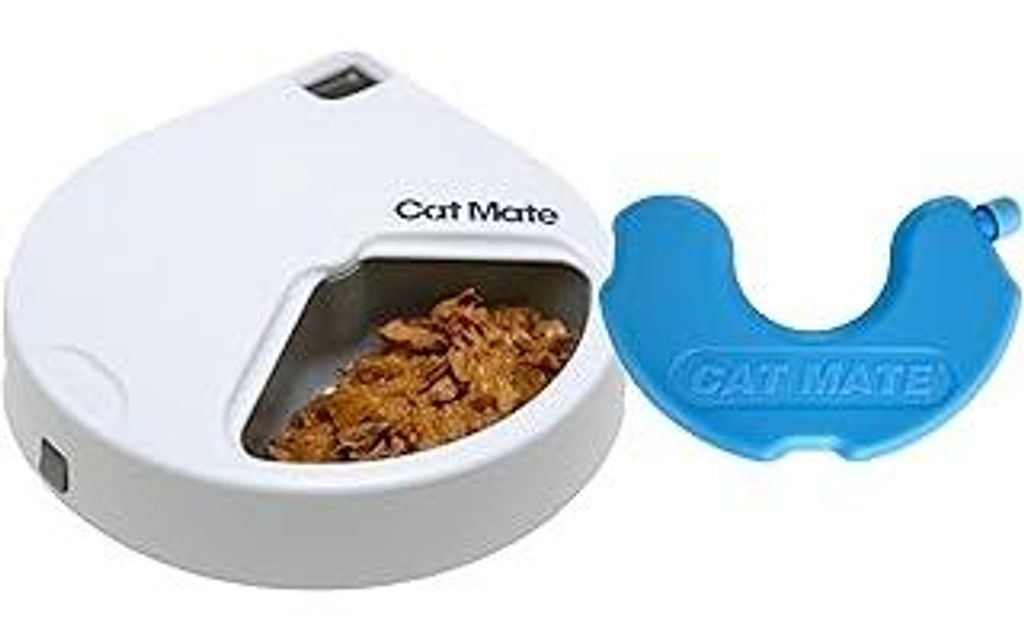 Cat Mate C300 Automatischer 3-Mahlzeiten-Futterautomat mit Digitalem Timer (366) – Für Katzen oder Kleine Hunde, Für Nass- und Trockenfutter, M...