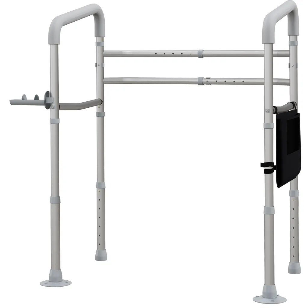 Support WC pour senior aide au levage réglable cadre gris sécurisé - 2