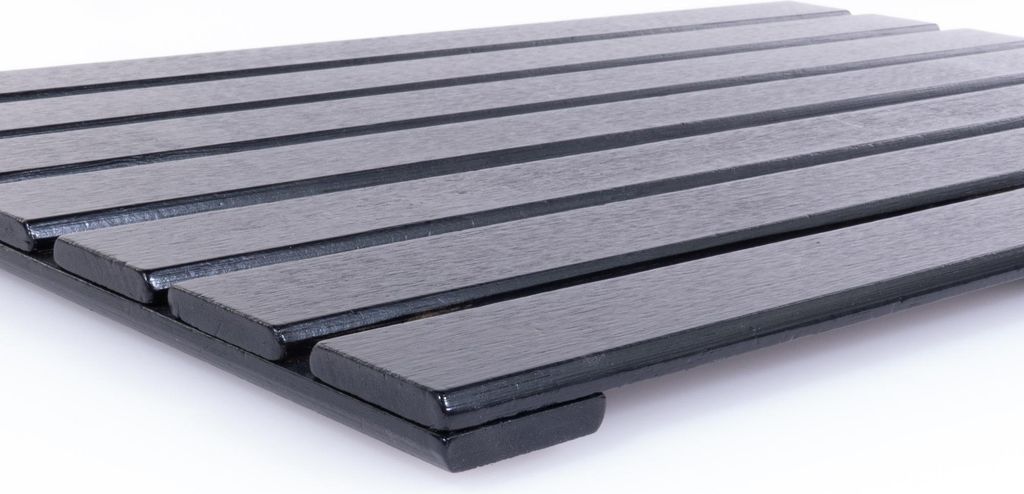 Badematte bambus-spaltenboden schwarz 53x36cm - 5 five