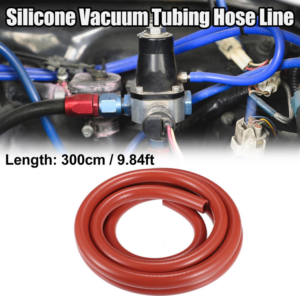Auto Silikon Vakuum Schlauch Rohr Leitung Rot 12mm Innendurchm. 9.84ft Fuß Länge