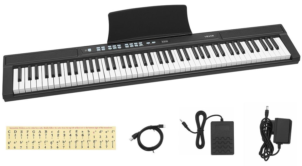 Pianino cyfrowe VEVOR 88 klawiszy, półważone pianino Zdjęcie produktu 