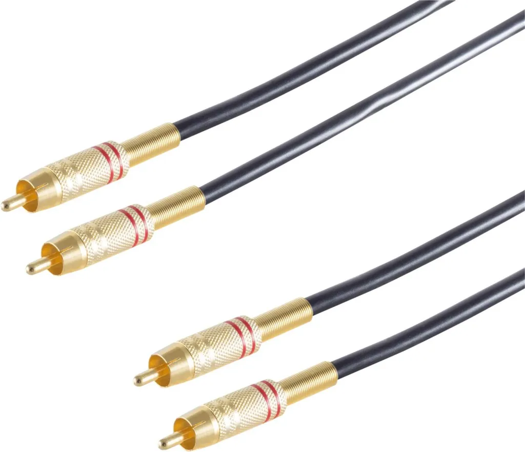 Câble Audio RCA S/CONN 40221 - 2 RCA Mâles vers 2 RCA Mâles Or 0,5m