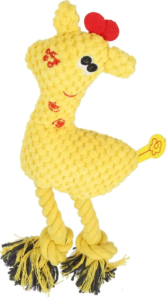 Giocattolo Cervo Giallo per Cuccioli | Peluche Masticabile con Squeak