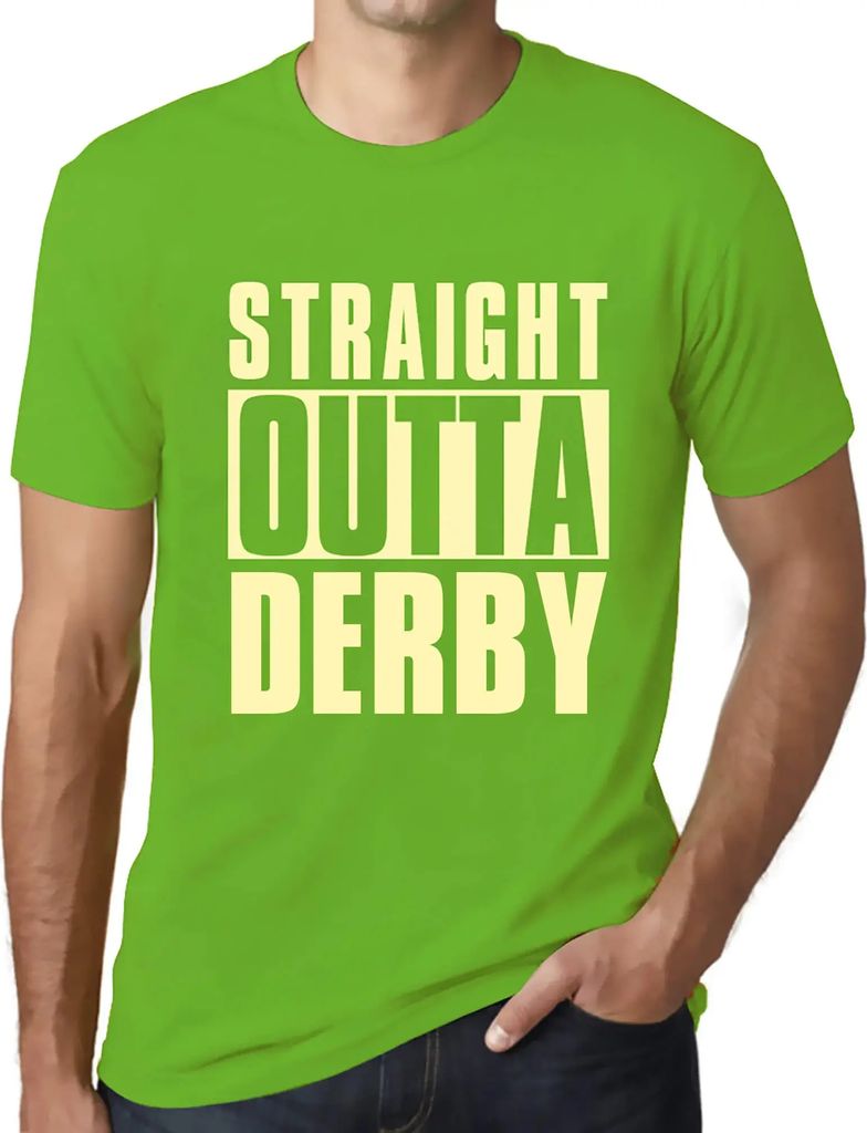 Herren Grafik T-Shirt Direkt aus dem Derby – Straight Outta Derby – Öko-Verantwortlich Vintage Jahrgang Kurzarm Lustige Druck Geburtstag Gesch...
