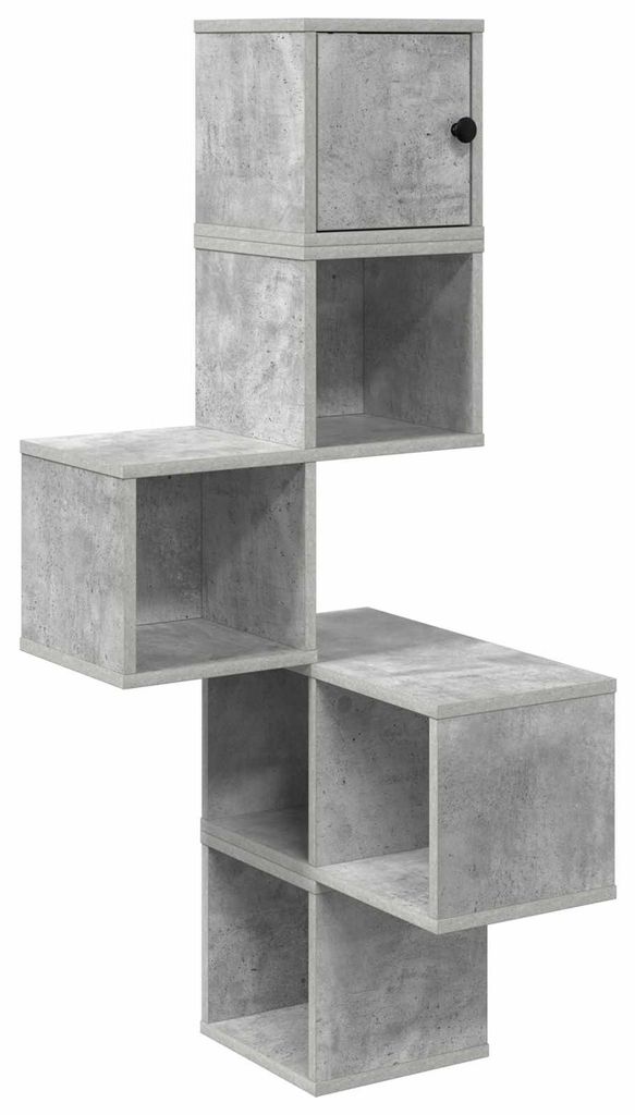 vidaXL Wand-Eckregal Betongrau 48 x 48 x 120 cm Produktbild 