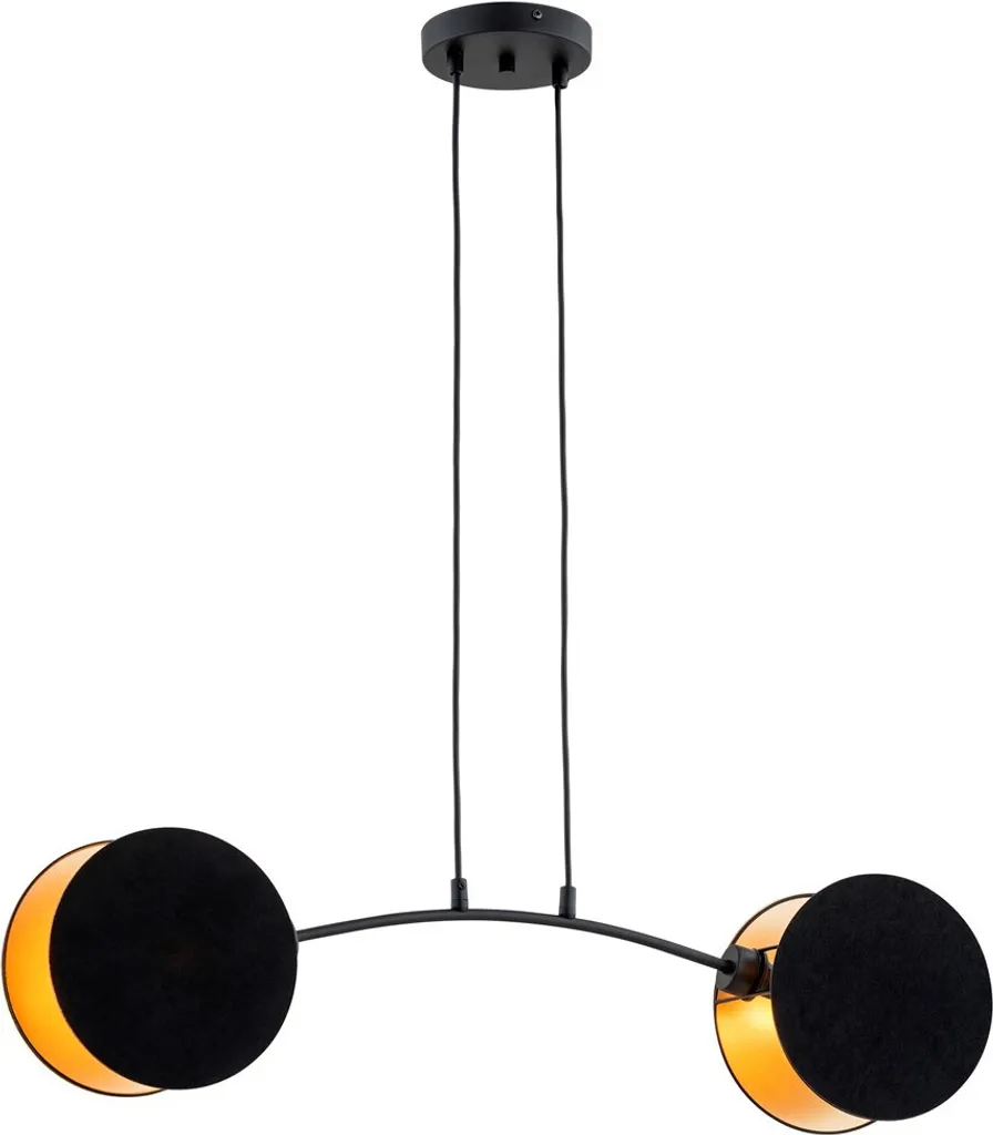 Suspension Design Noir et Or : Éclairage Élégant pour Plafond Bas ou Haut