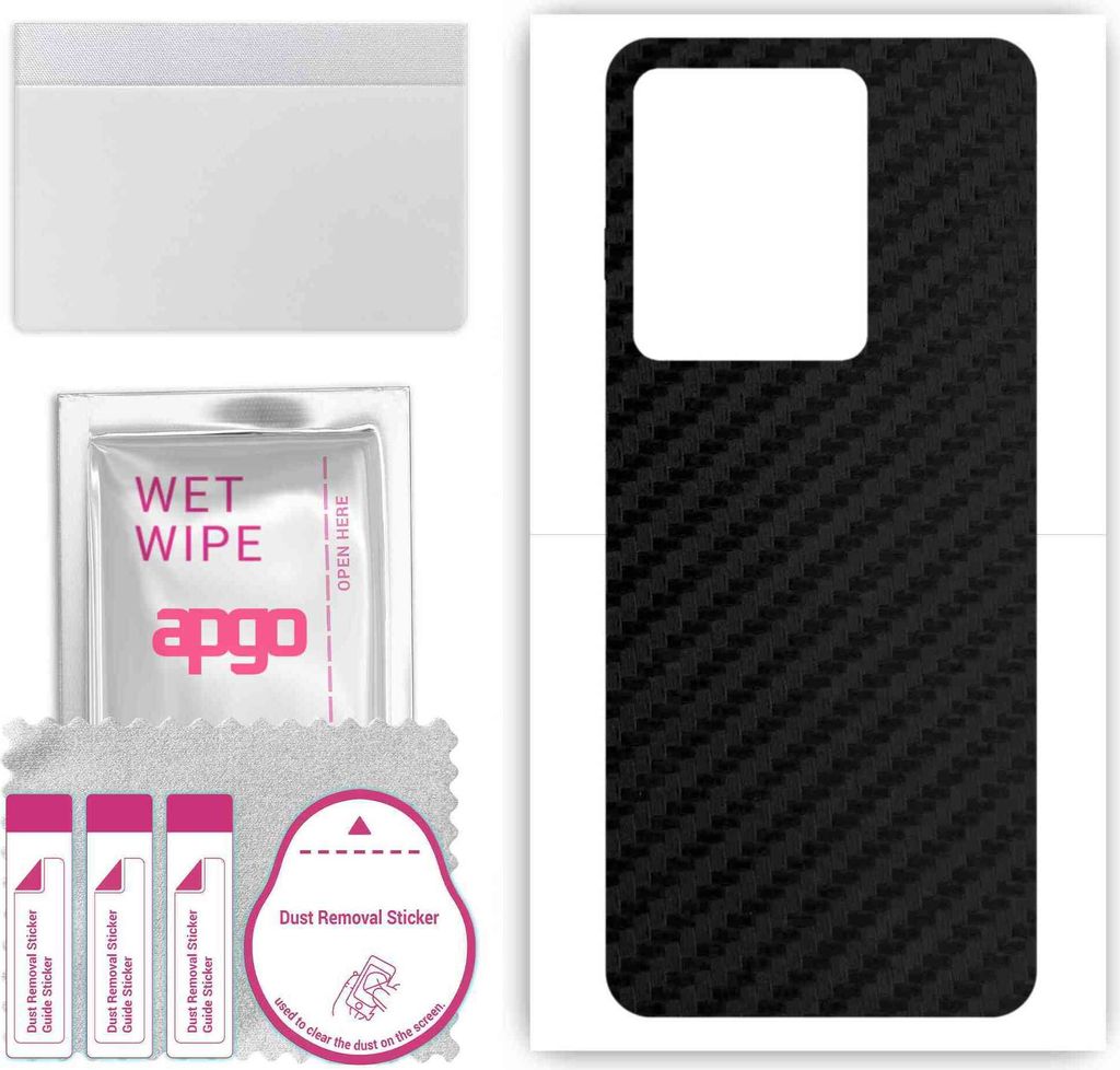 apgo Rückseite Schutzfolie, Skin, kompatibel mit Realme GT3, Hinten Displayschutzfolie aus Vinylfolie, kratzfest, einfache Montage - Schwarzer Koh...