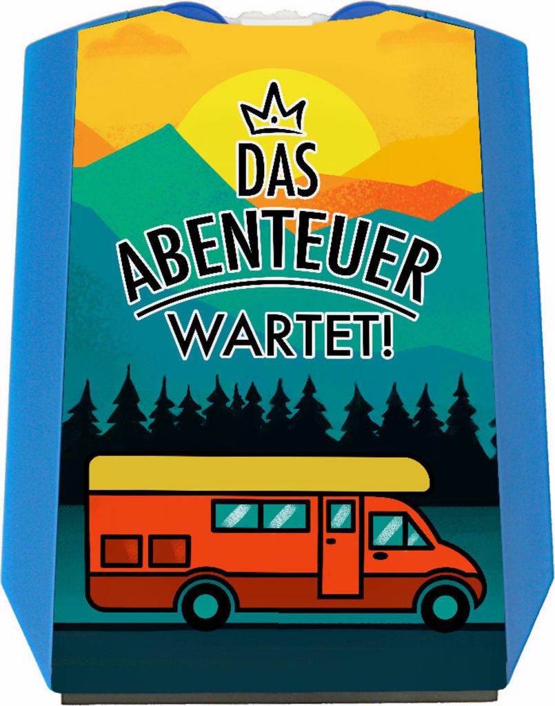 Das Abenteuer wartet Parkscheibe mit Reisemotiv und 2 Produktbild 