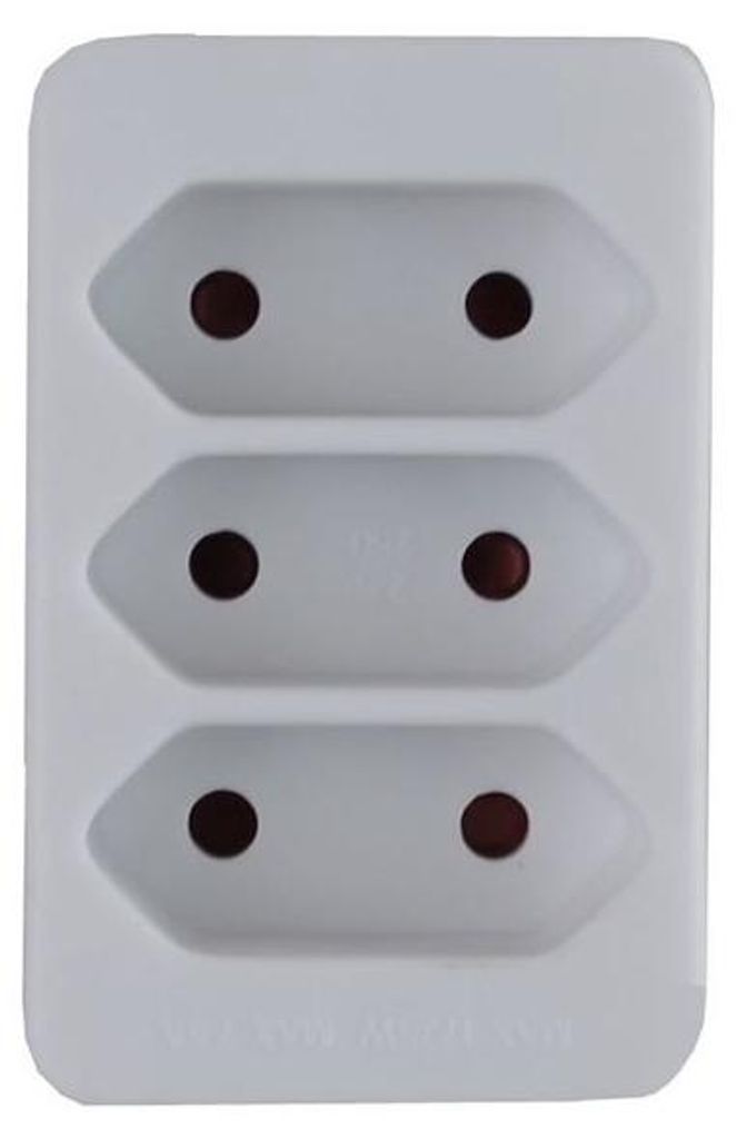 Adapter Steckdose 3-Fach weiß 3er Euro Steckdosenadapter Produktbild 