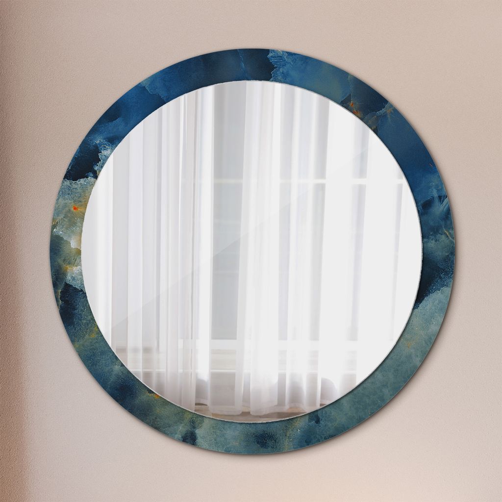 Ø90cm Modern Spiegel - Wandspiegel Wandmontage- Schlafzimmer - Onyx Marmor