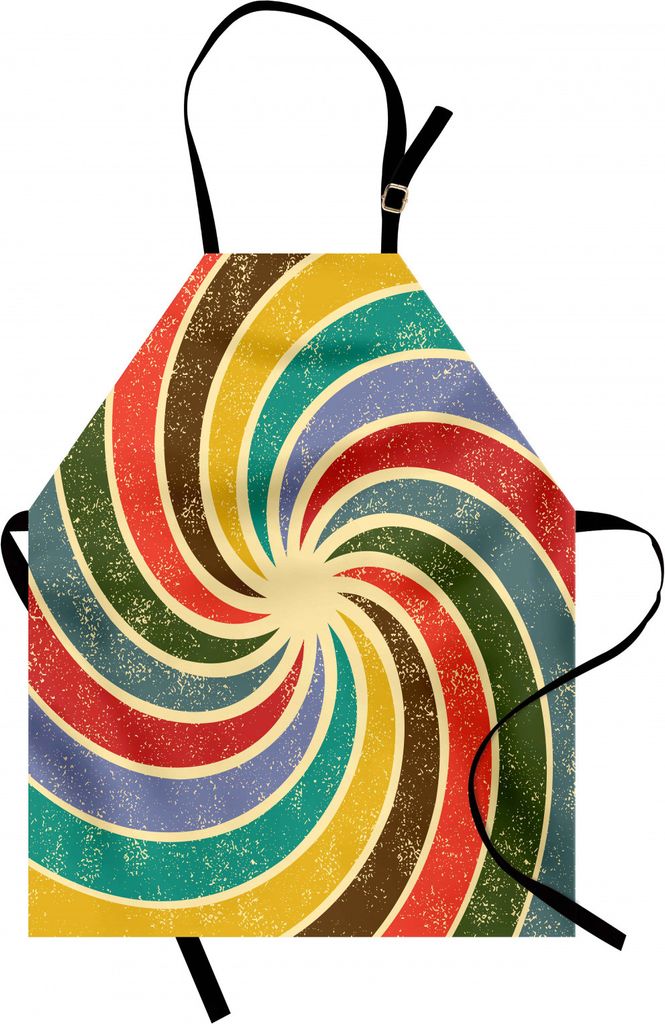 ABAKUHAUS Groovig Kochschürze, Abstrakte gealterte Weinlese spornte gewundene Zahl-unbegrenzte Kreis-kreative Kunst an, Höhenverstellbar Maschien...