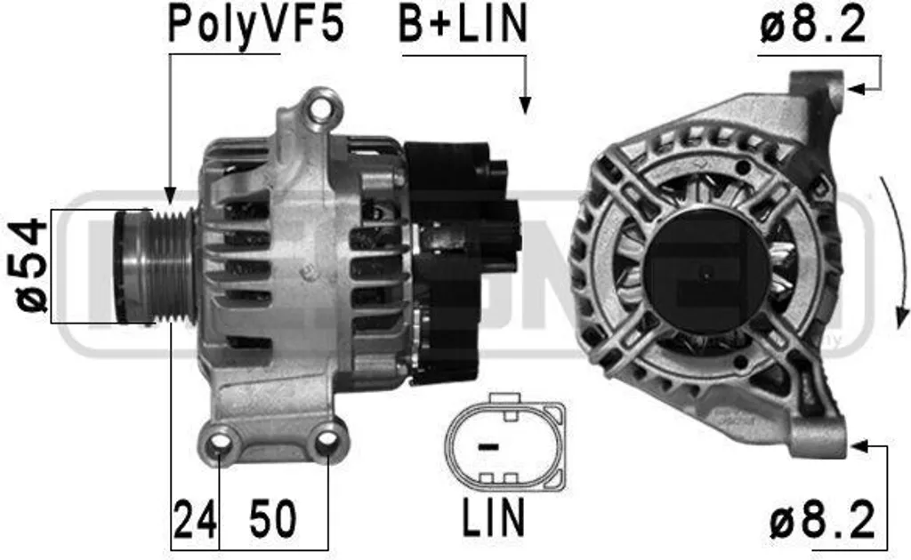 Alternateur ERA 210948 OE 51874104 pour Giulietta Mito et Fiat 500