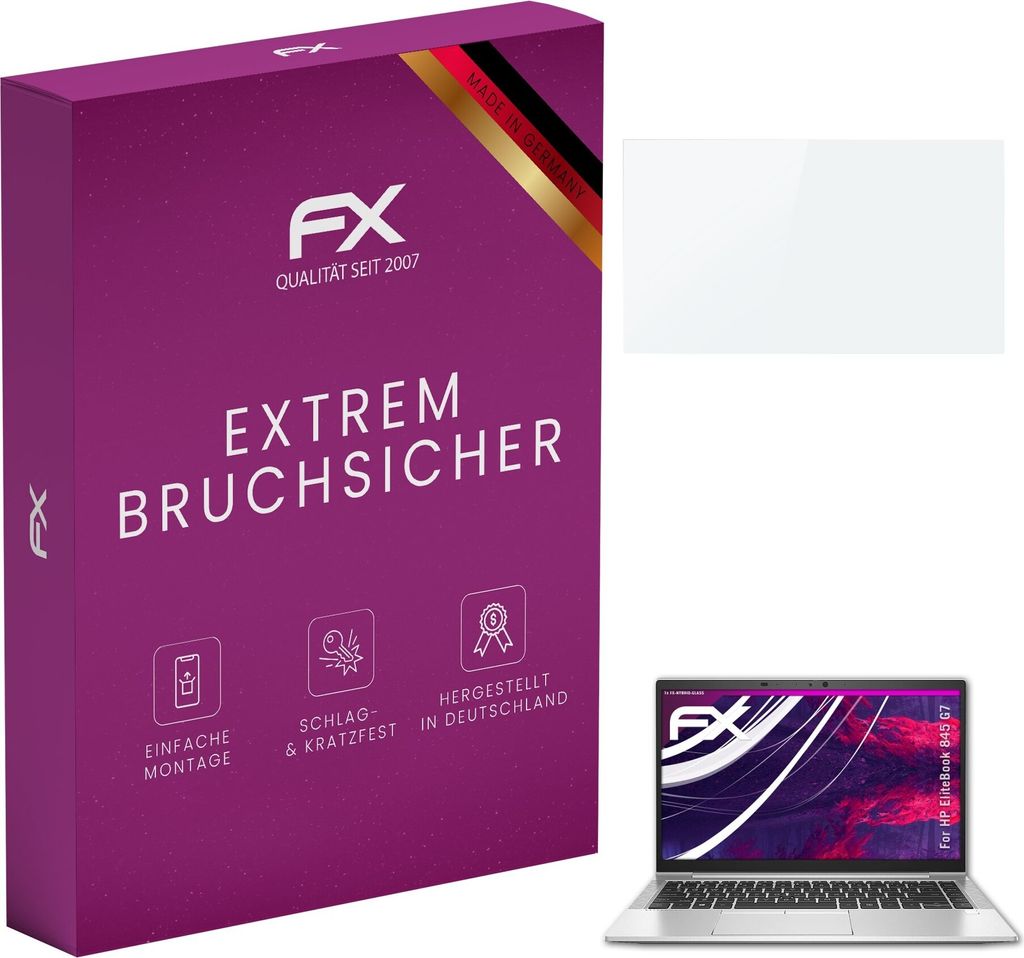 atFoliX FX-Hybrid-Glass Displayfolie kompatibel mit HP EliteBook 845 G7 Glasfolie
