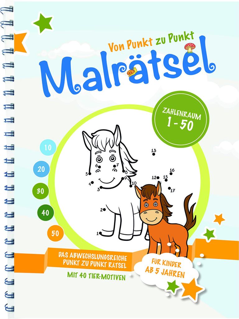 Von Punkt zu Punkt Malrätsel - 1 bis 50