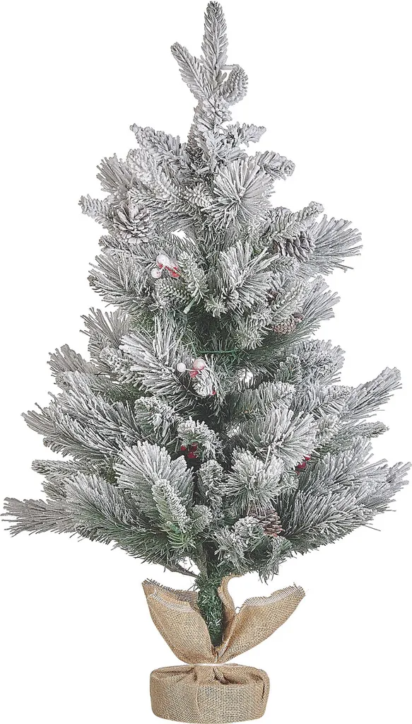 Sapin de Noël sans perte d'aiguilles 90 cm enneigé et lumineux