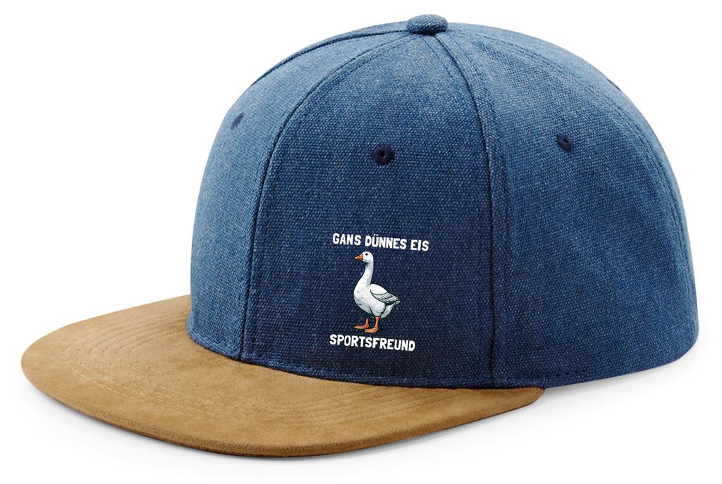 Huuraa Cappy Mütze Gans dünnes Eis Sportsfreund Gans Meme Denim Baumwolle und Polyester Snapback Kappe Geschenkidee