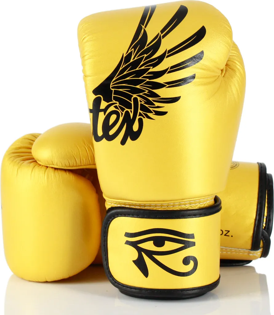 Gants de boxe 16 oz Fairtex BGV1 Falcon Or pour sparring et sac de frappe