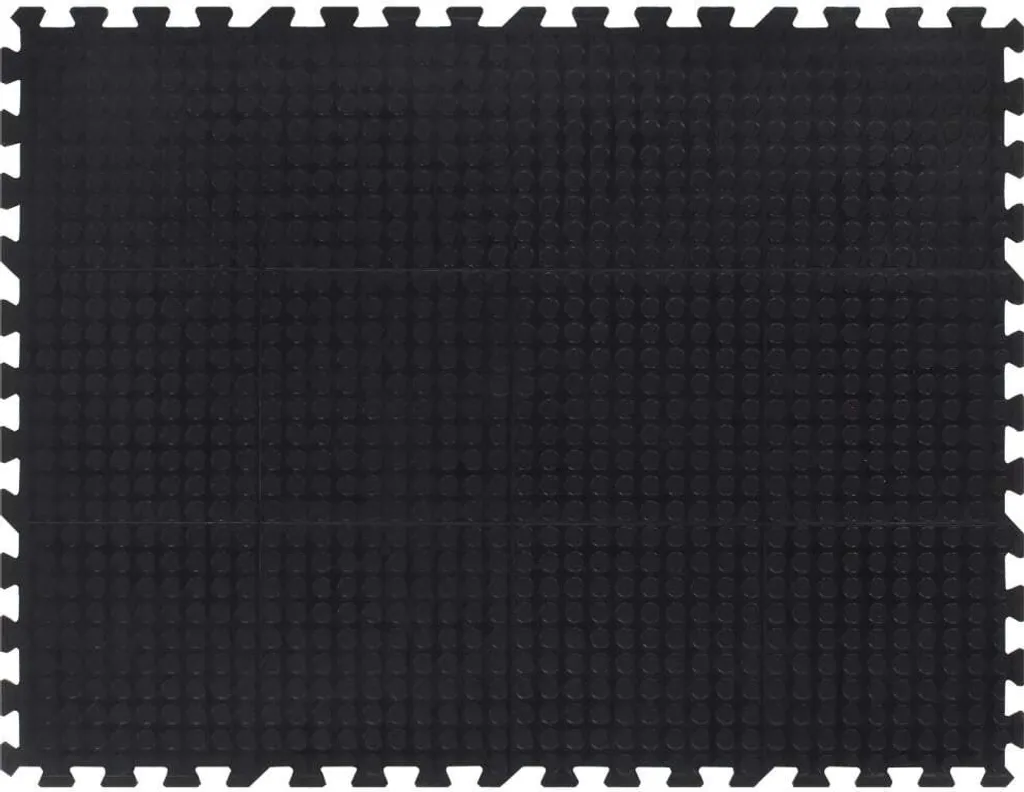 Tapis de protection sol garage et fitness caoutchouc 12 mm 90x120 cm noir