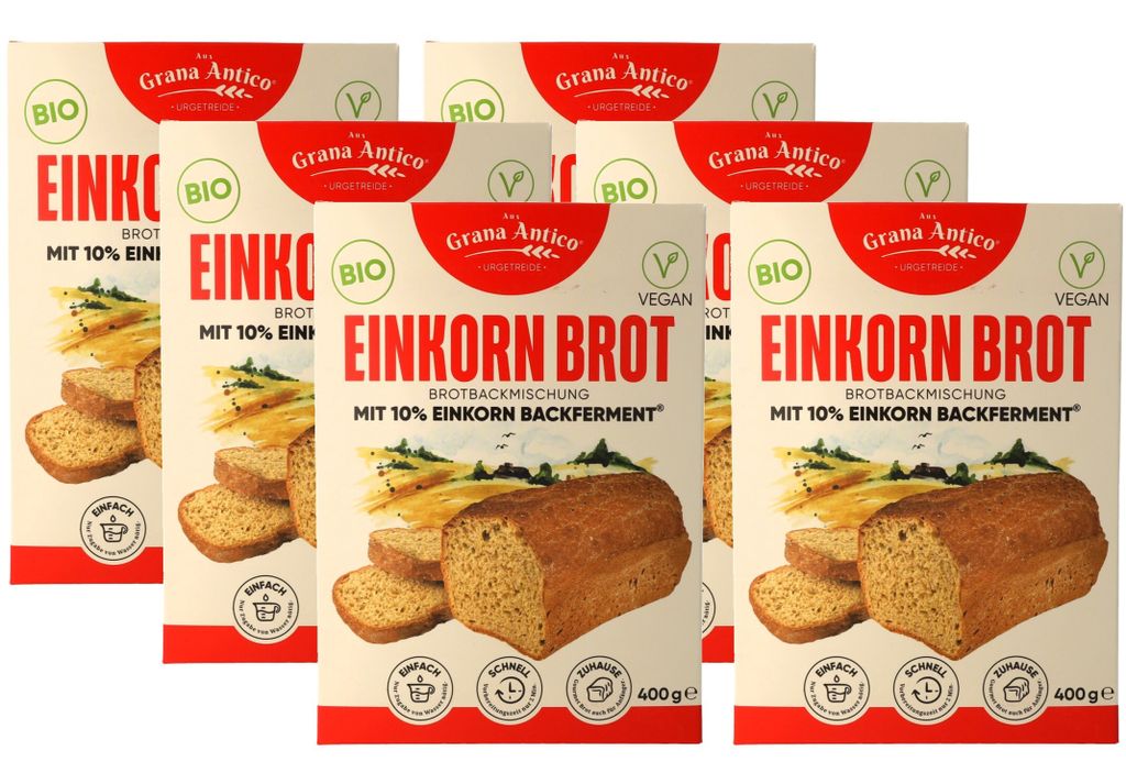 aus Grana Antico Urkorn Einkorn-Backmischung hell – 6er Pack (6 x 400 g)