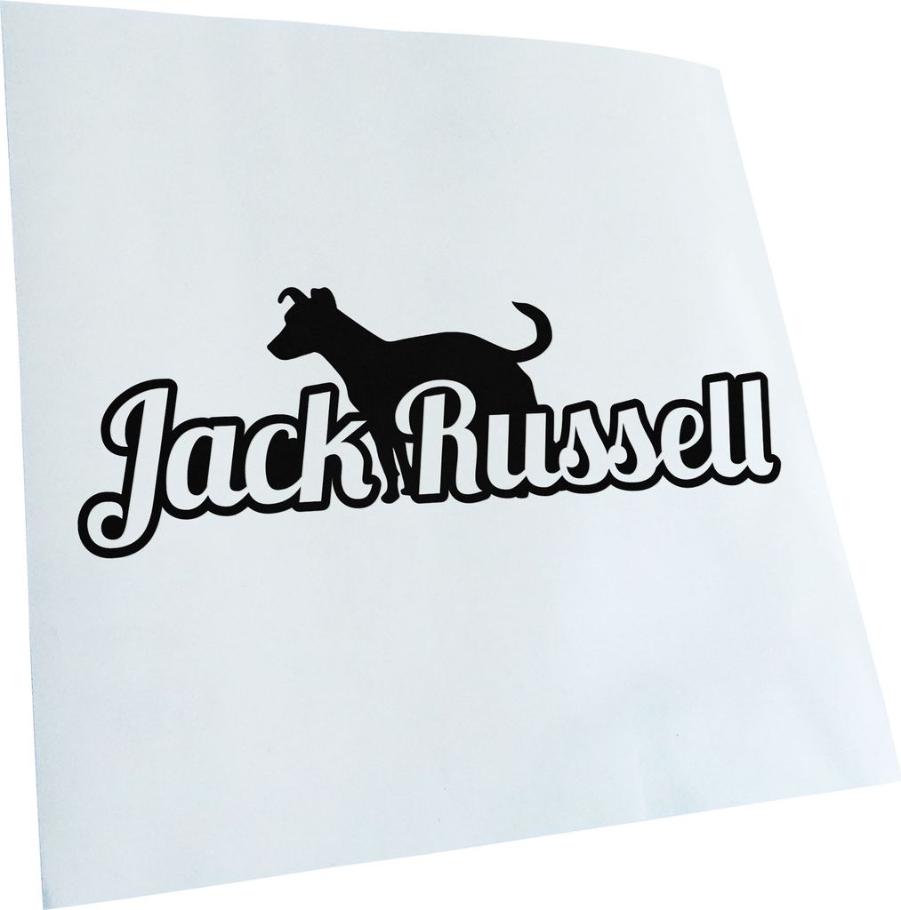 Kiwistar - Autoaufkleber - Jack Russell Terrier mit Name Heckscheibenaufkleber - Aufkleber für Auto Kfz Fahrrad, LKW, Truck Mofa