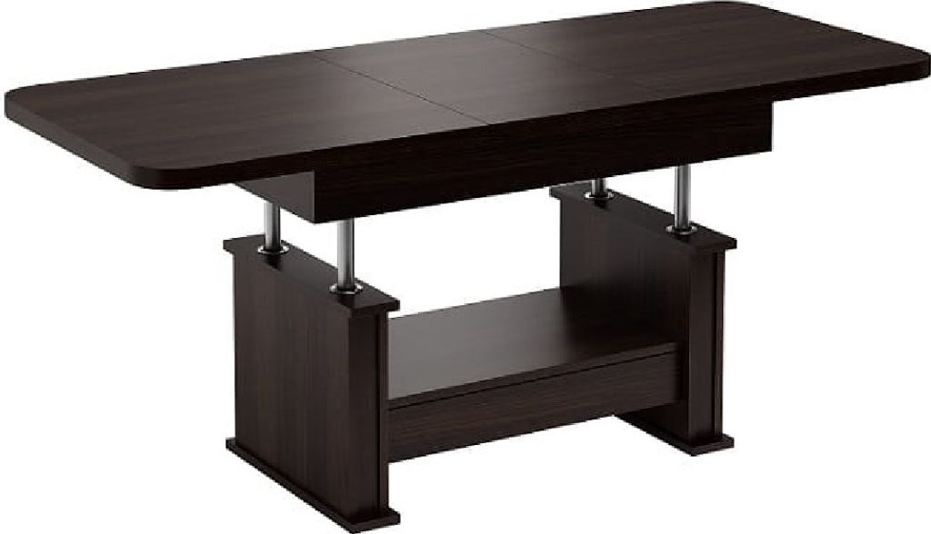Design Couchtisch DA-555 höhenverstellbar ausziehbar Tisch Schublade Esstisch Wohnzimmer abgerundete Ecken