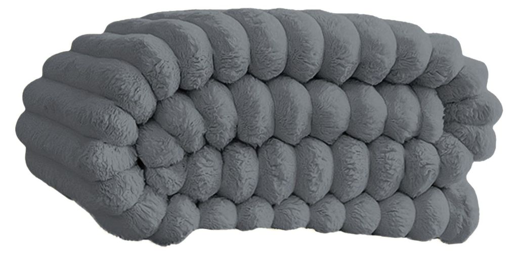 Kuschelige, dicke Plüschdecke mit Streifenmuster, einfarbig, warm und flauschig, ideal für Couch, Bett, Sofa, Wohnzimmer oder Büro.