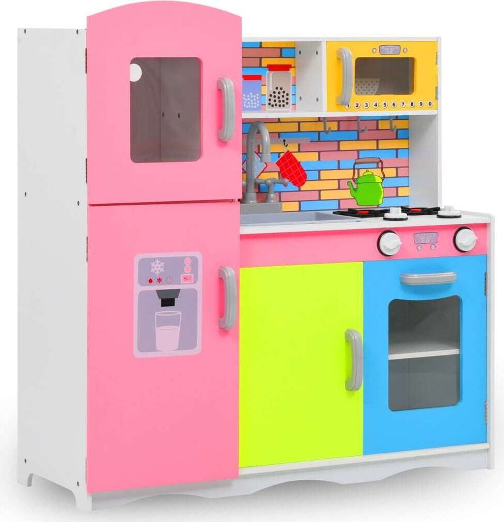Kinderspielküche MDF 80 x 30 x 85 cm Mehrfarbig , Küchenspielzeuge Design 2024
