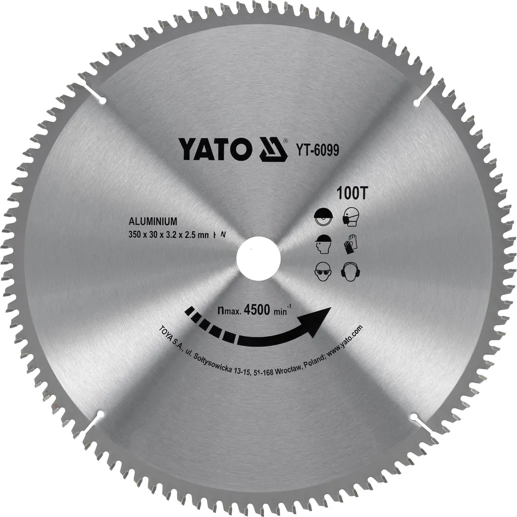 Lame de scie circulaire carbure aluminium 350x30 mm 100 dents TCT