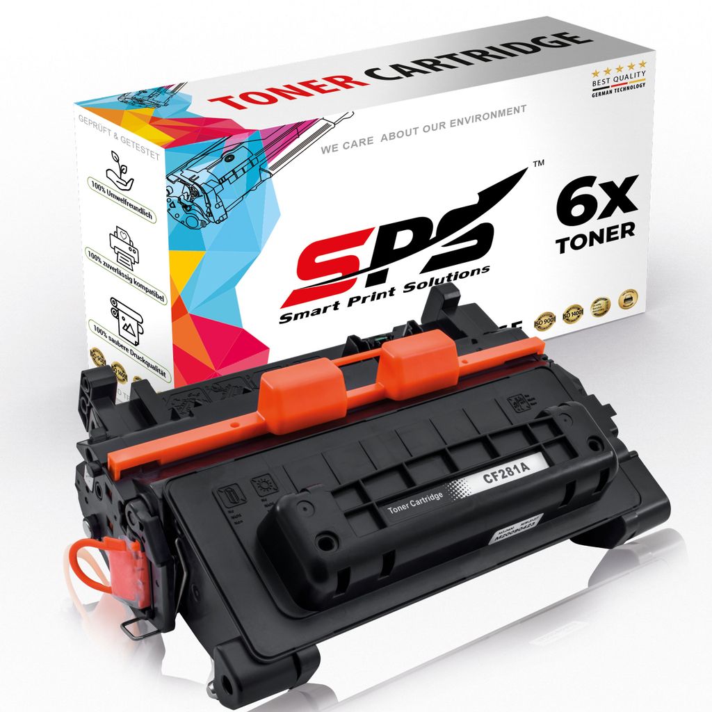 6x Toner 81A CF281A Schwarz Kompatibel für HP Laserjet Enterprise M605 Drucker