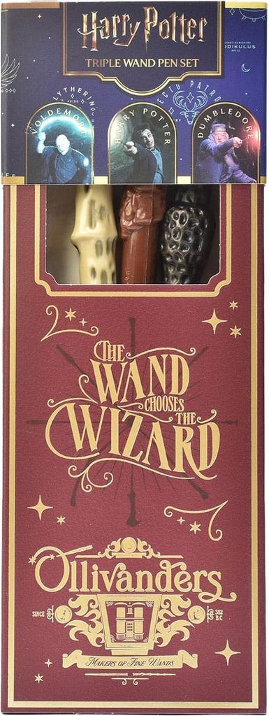 Packung 3 x Harry Potter Stifte und Zauberstä be