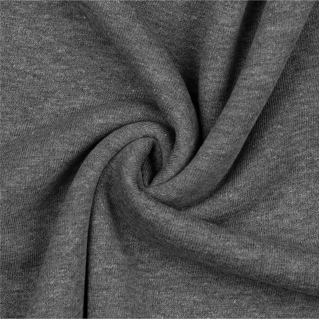 0,5m melierter Sweat-Stoff Meterware Oeko-Tex Sweatstoff Sweat grau