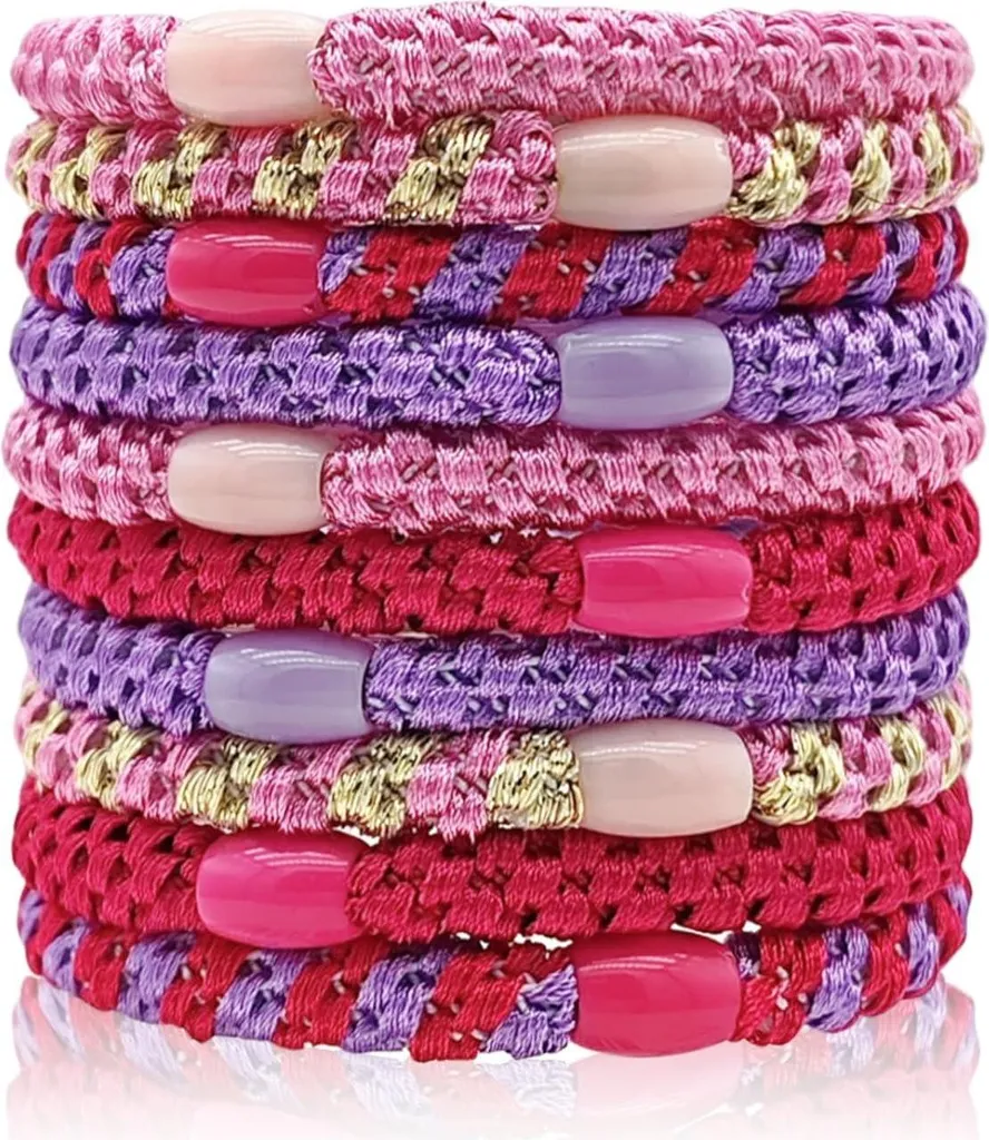 Élastique Rose Multicolore Haute Élasticité - Pack de 10 pour Femme