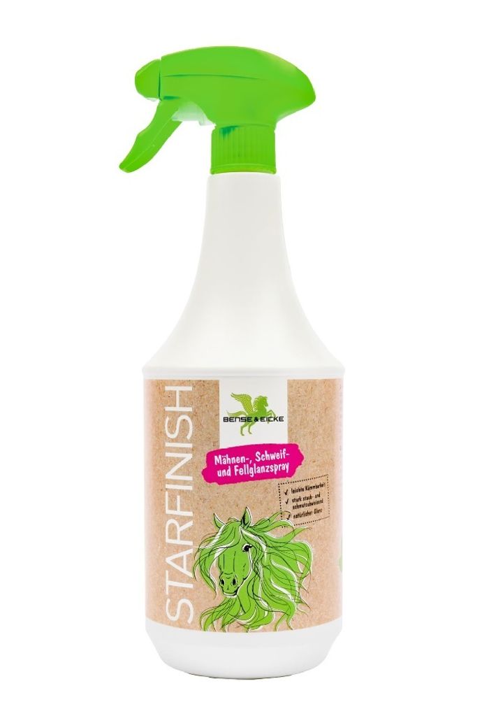 B & E StarFinish - Fellglanz-, Schweif- und Mähnenspray für Pferde - 1000 ml