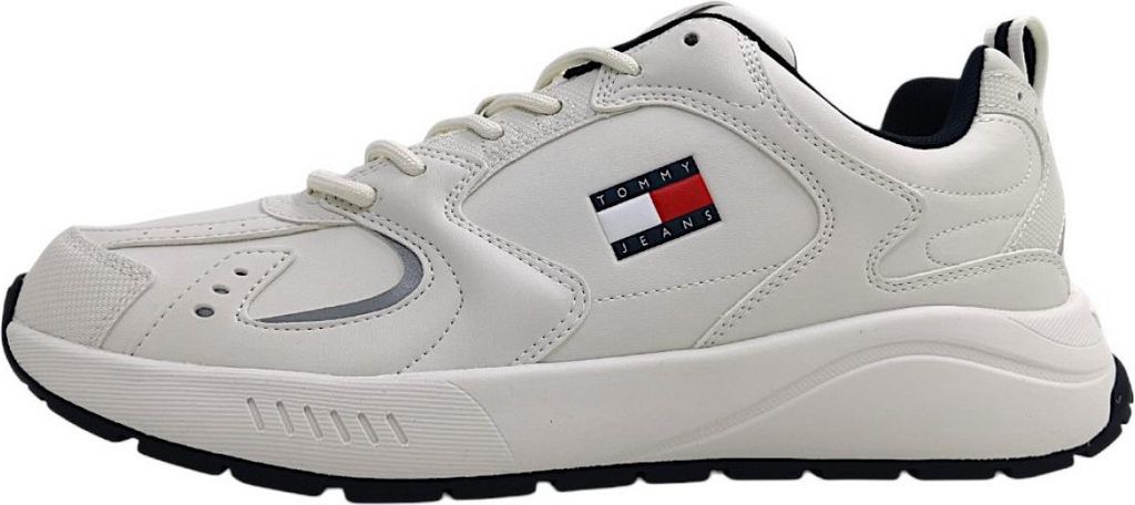Tommy Hilfiger TJM Runner Sportschuhe Herren sportlicher Schnürer Weiß Freizeit, Schuhgröße:46 EU