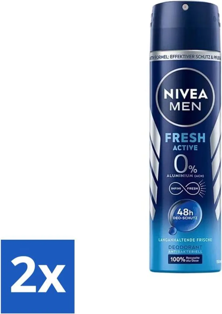 Deodorante Nivea Men Fresh Active Spray 2x150ml | Freschezza 48 Ore